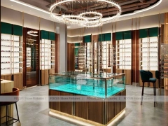 Mint Bronze Vision Retail Showcase with Consultation Corner Seating