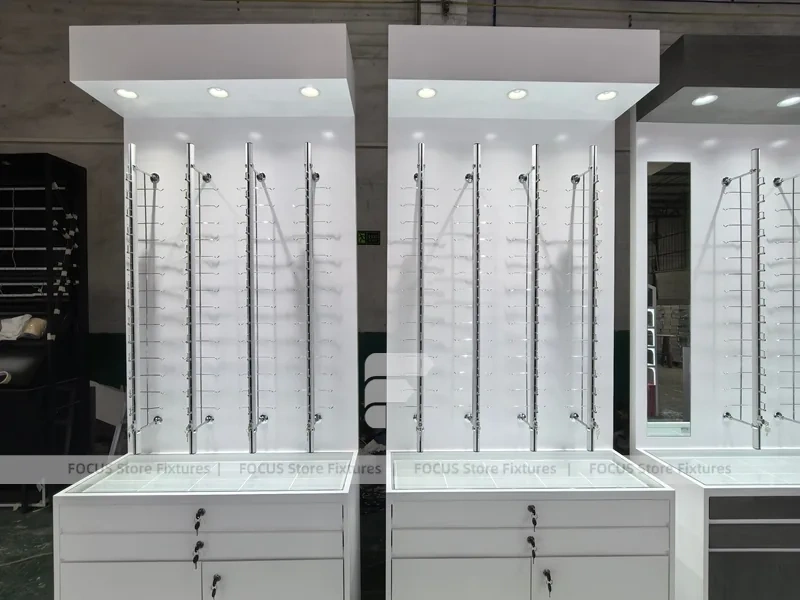 Mockup Fixture Set Eyewear Display Prototype with Freestanding Sample Rack
