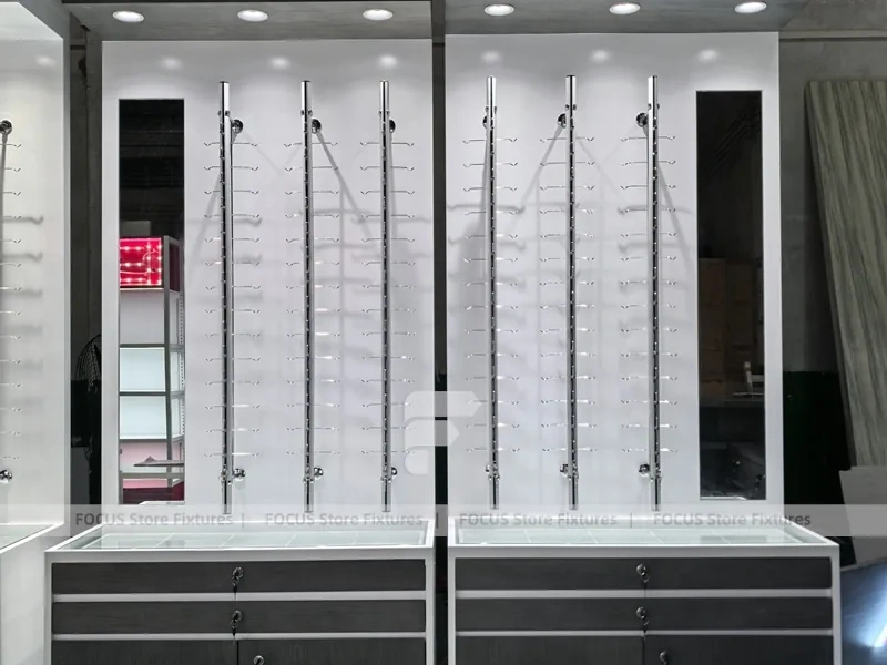 Mockup Fixture Set Eyewear Display Prototype with Freestanding Sample Rack