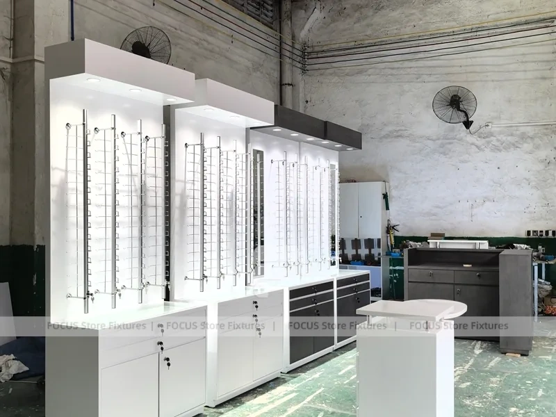Mockup Fixture Set Eyewear Display Prototype with Freestanding Sample Rack