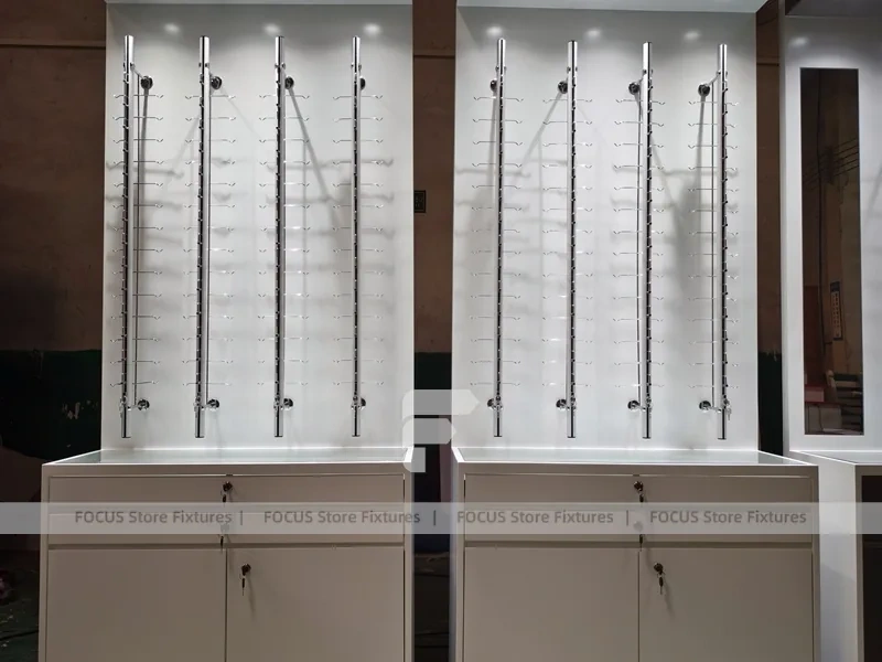 Mockup Fixture Set Eyewear Display Prototype with Freestanding Sample Rack