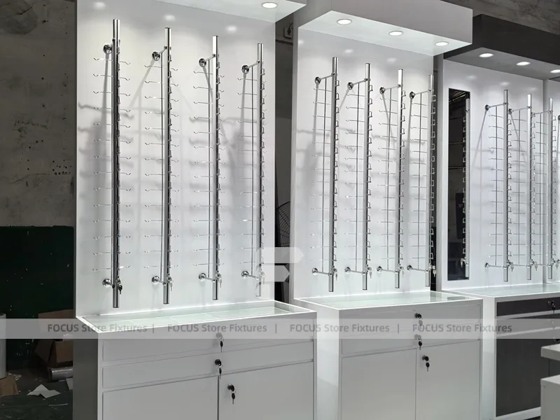 Mockup Fixture Set Eyewear Display Prototype with Freestanding Sample Rack