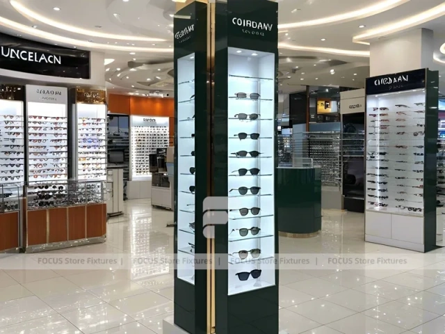 Orange Accent Vision Retail Zone with Illuminated Pillar Towers