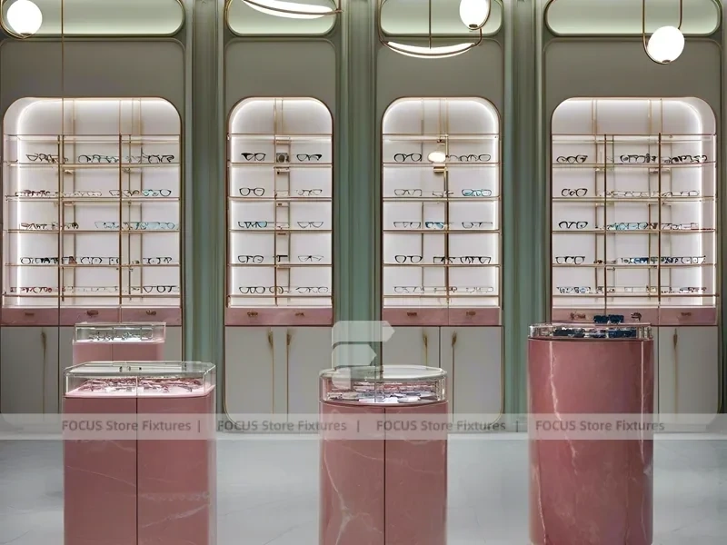 Pastel Blush Eyewear Styling Room for Premium Eyewear Boutique