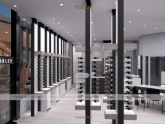 Pastel Mint Eyewear Retail Interior with Rounded Entry Portal