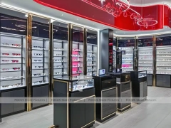 Performance Red Vision Retail Stage with Central Demo Podium