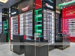 Performance Red Vision Retail Stage with Central Demo Podium