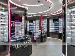 Performance Red Vision Retail Stage with Central Demo Podium