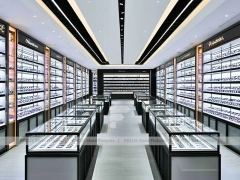 Precision Black Optical Display Corridor with Open Feature Spine