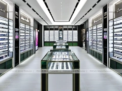 Precision Black Optical Display Corridor with Open Feature Spine