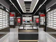 Premium Charcoal Eyewear Prestige Store with Ring-Lit Ceiling Feature