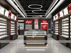 Premium Charcoal Eyewear Prestige Store with Ring-Lit Ceiling Feature