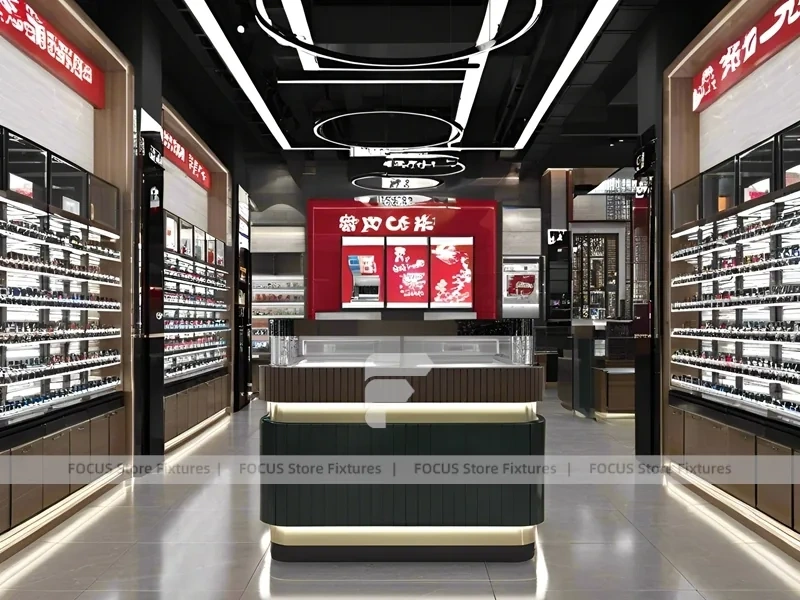 Premium Charcoal Eyewear Prestige Store with Ring-Lit Ceiling Feature