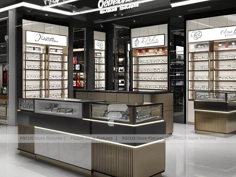 Premium Charcoal Optical Luxury Boutique with Ring-Lit Ceiling Feature