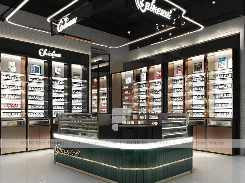 Premium Charcoal Optical Luxury Boutique with Ring-Lit Ceiling Feature