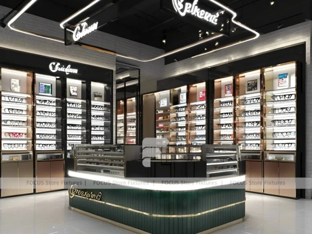 Premium Charcoal Optical Luxury Boutique with Ring-Lit Ceiling Feature