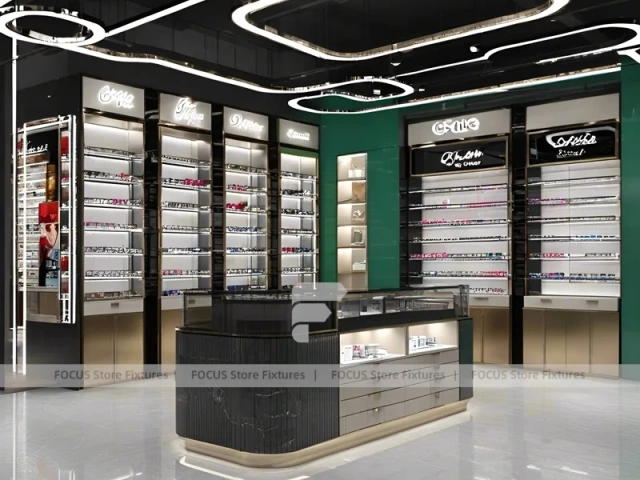 Premium Charcoal Optical Luxury Boutique with Ring-Lit Ceiling Feature