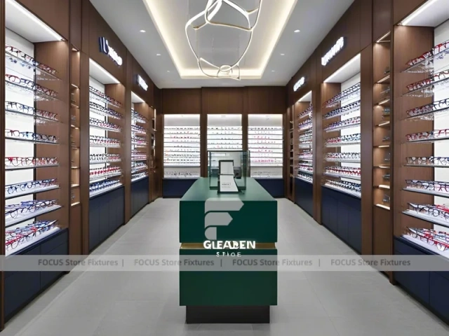 Red Accent Optical Concept Store with Racing-Inspired Ceiling Feature