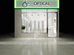 Retail Concept Optical Concept Fixture with Lightbox Feature Wall