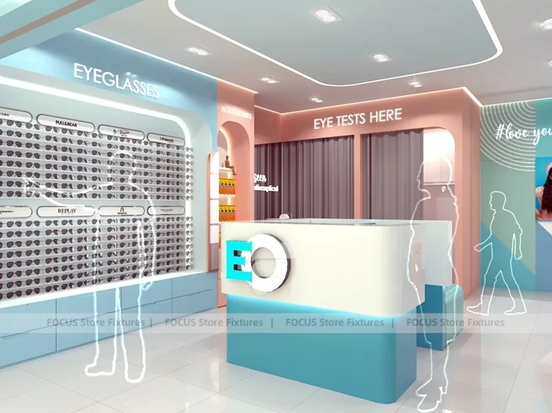 Retail Mint Vision Boutique Concept with Red Feature Room