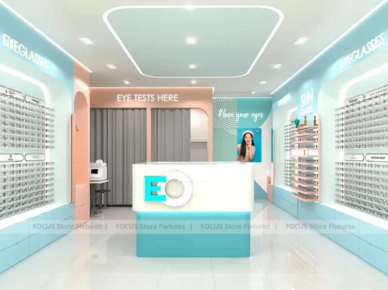 Retail Mint Vision Boutique Concept with Red Feature Room