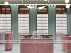 Soft Rose Eyewear Styling Room with Consultation Table Center