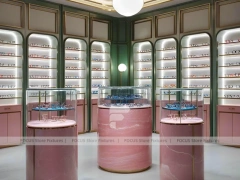 Soft Rose Eyewear Styling Room with Consultation Table Center