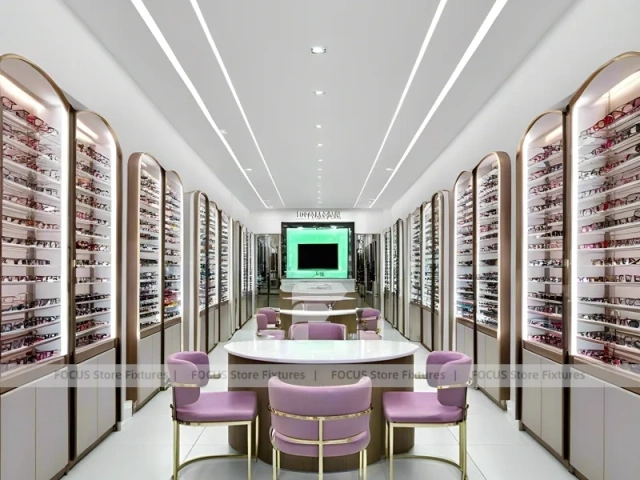 Soft Rose Vision Boutique Salon with Consultation Table Center