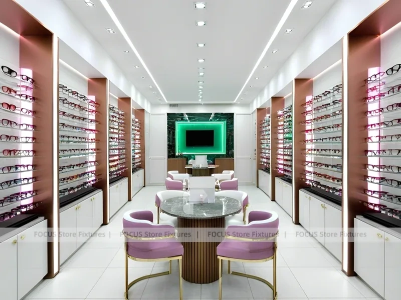 Soft Rose Vision Boutique Salon with Consultation Table Center