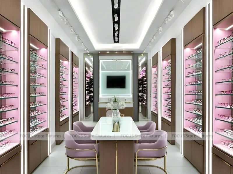 Soft Rose Vision Boutique Salon with Consultation Table Center