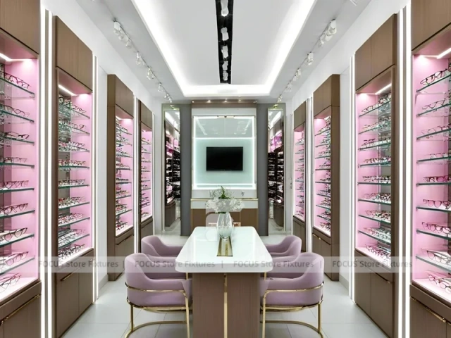 Soft Rose Vision Boutique Salon with Consultation Table Center