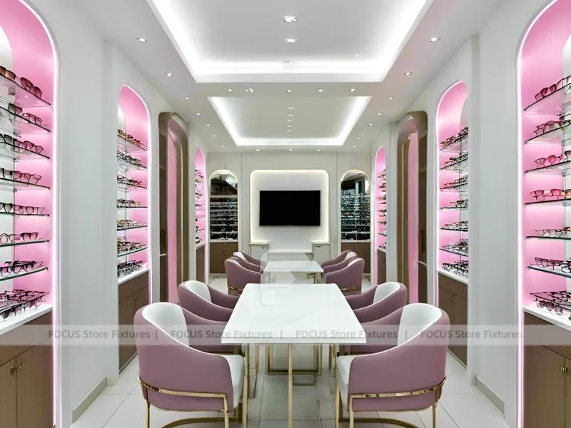 Soft Rose Vision Boutique Salon with Consultation Table Center