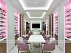 Soft Rose Vision Boutique Salon with Consultation Table Center