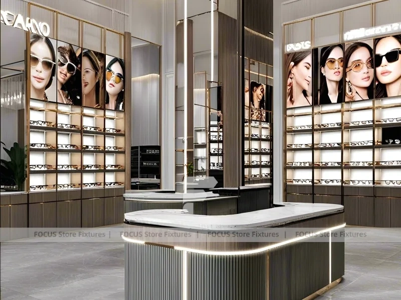 Soft White Eyewear Service Lounge with Soft Seating Showcase