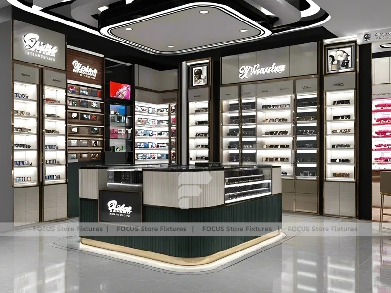 Statement Black Optical Luxury Boutique with Premium Wall Bays