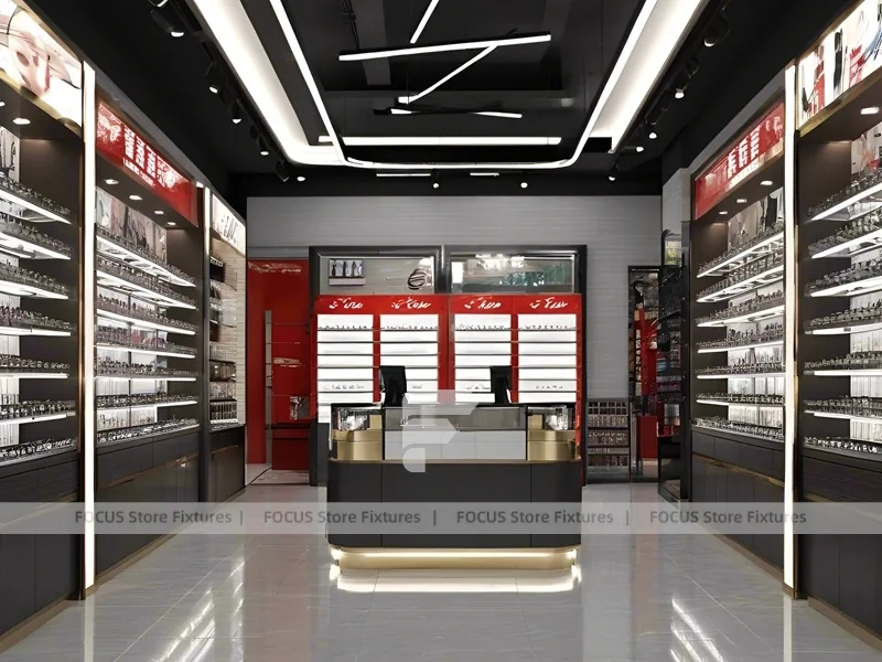 Statement Black Optical Luxury Boutique with Premium Wall Bays