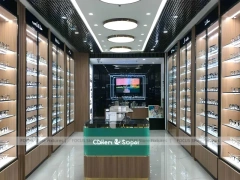 Teal Accent Optical Statement Boutique with Teal Framed Wall Display