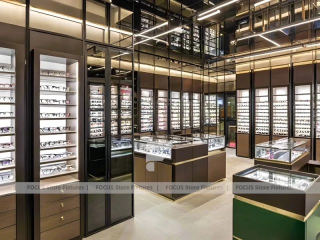 Urban Steel Eyewear Urban Showroom with Double-Height Display Grid