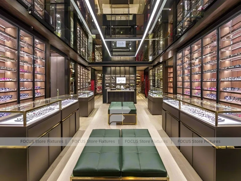 Urban Steel Eyewear Urban Showroom with Double-Height Display Grid