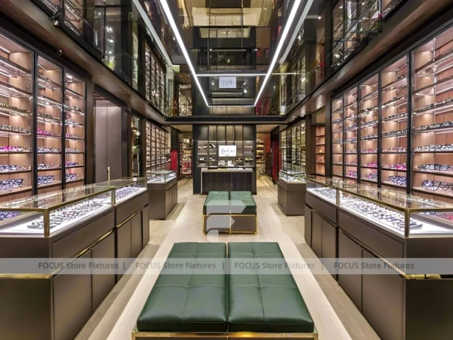 Urban Steel Eyewear Urban Showroom with Double-Height Display Grid