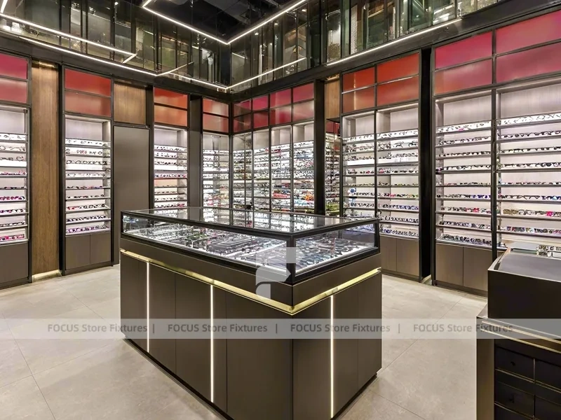 Urban Steel Eyewear Urban Showroom with Double-Height Display Grid