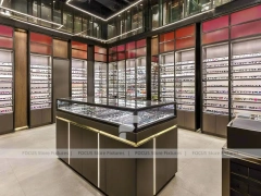 Urban Steel Eyewear Urban Showroom with Double-Height Display Grid