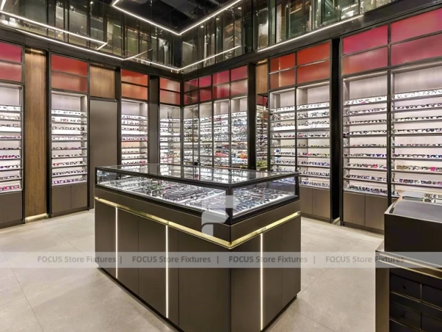 Urban Steel Eyewear Urban Showroom with Double-Height Display Grid