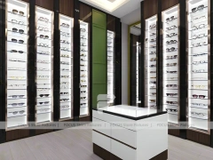 Urban Steel Optical Loft Gallery with Double-Height Display Grid