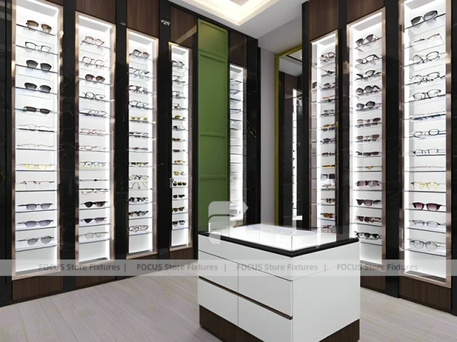 Urban Steel Optical Loft Gallery with Double-Height Display Grid
