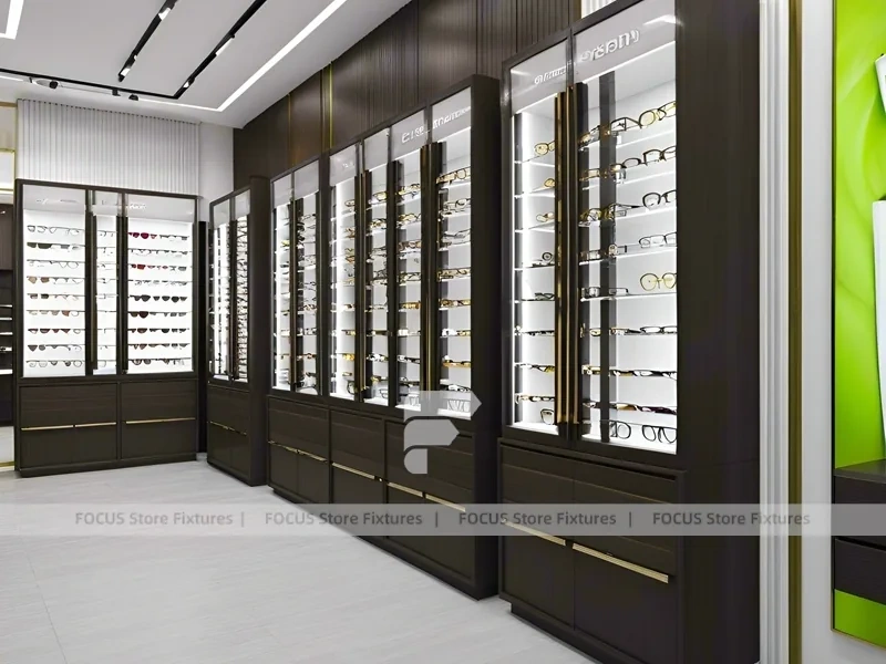 Urban Steel Optical Loft Gallery with Double-Height Display Grid