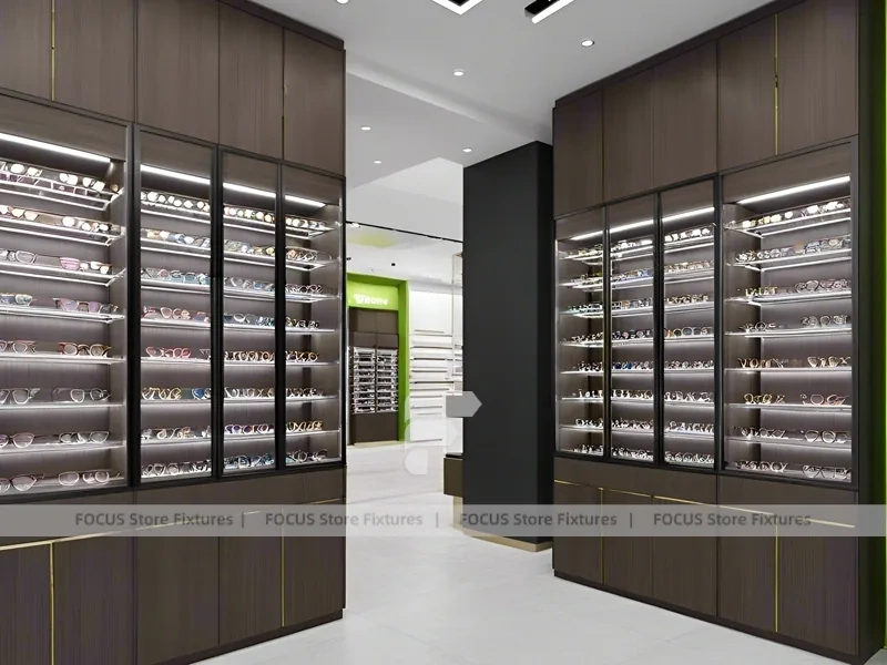 Urban Steel Optical Loft Gallery with Double-Height Display Grid