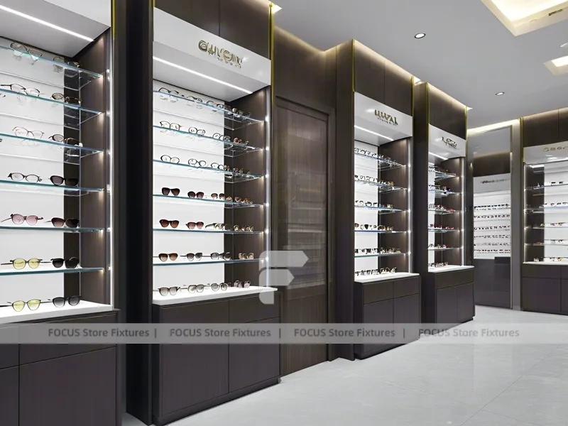 Urban Steel Optical Loft Gallery with Double-Height Display Grid