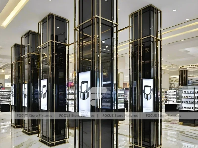 Urban Steel Vision Display Loft for Premium Eyewear Boutique