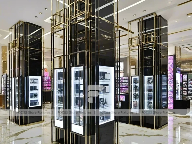 Urban Steel Vision Display Loft for Premium Eyewear Boutique